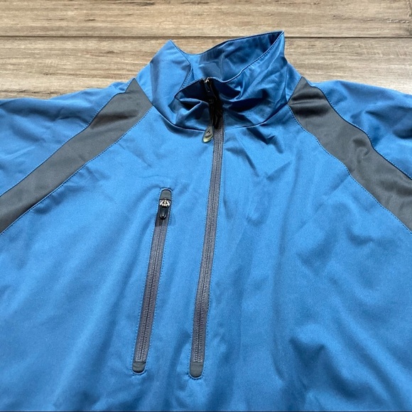 Antigua 1/2 zip pull over jacket coat blue black - Picture 2 of 14